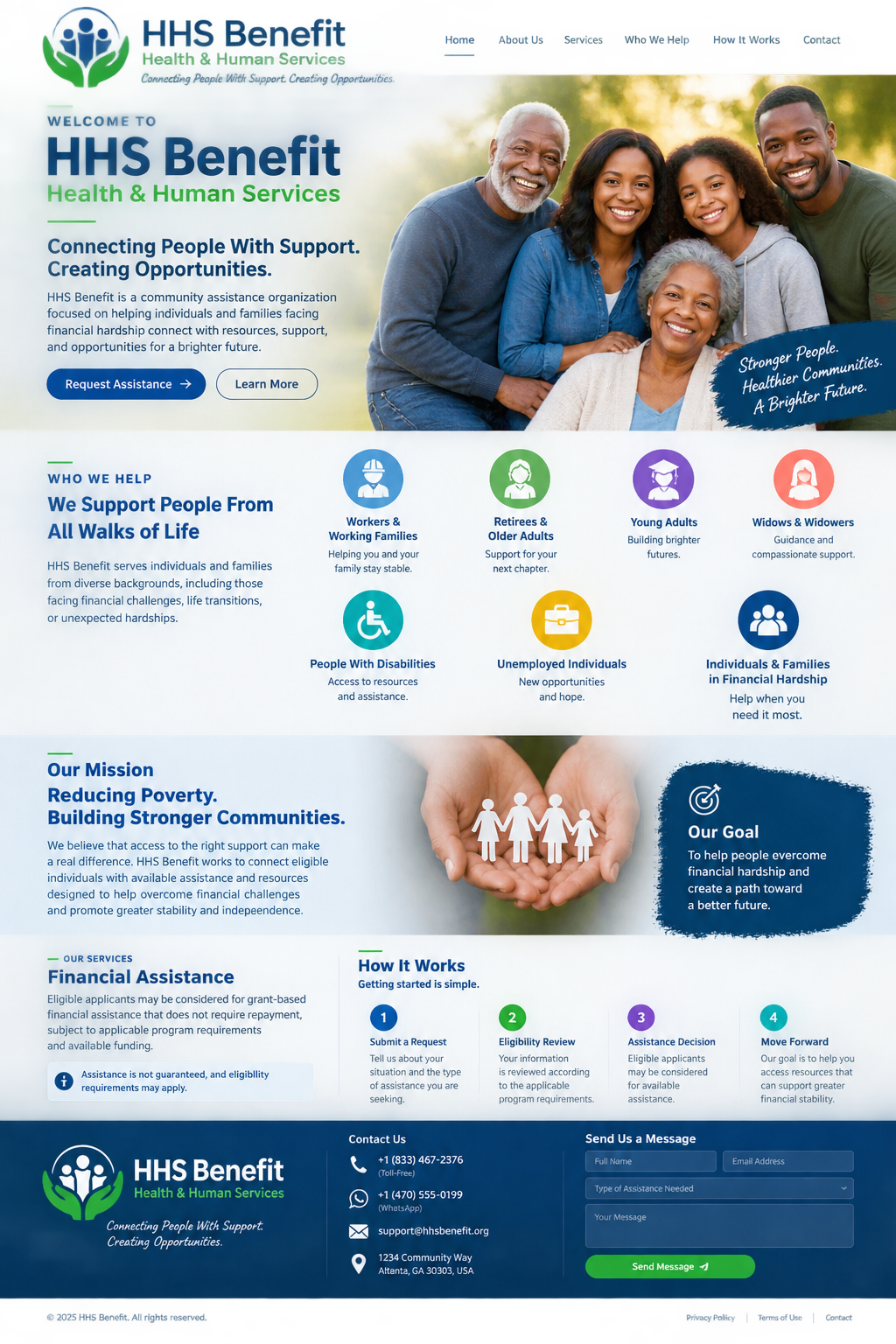 Diverse family representing community support